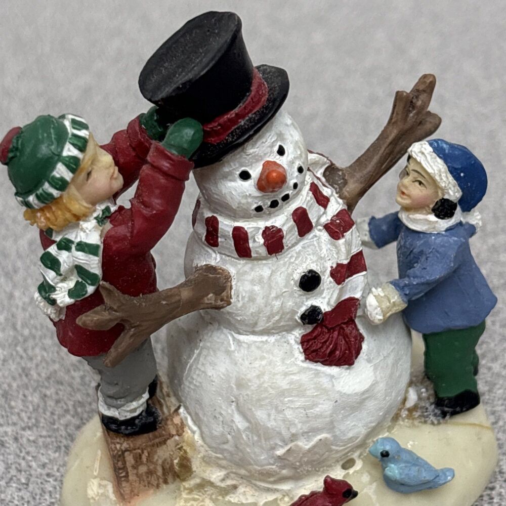 Christmas Village Children Building A Snowman Figurine, 2” Tall - Picture 2 of 7